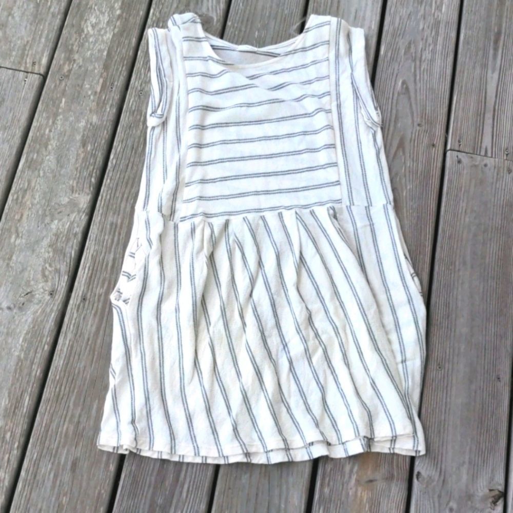 By Together cream tunic striped sleeveless dress